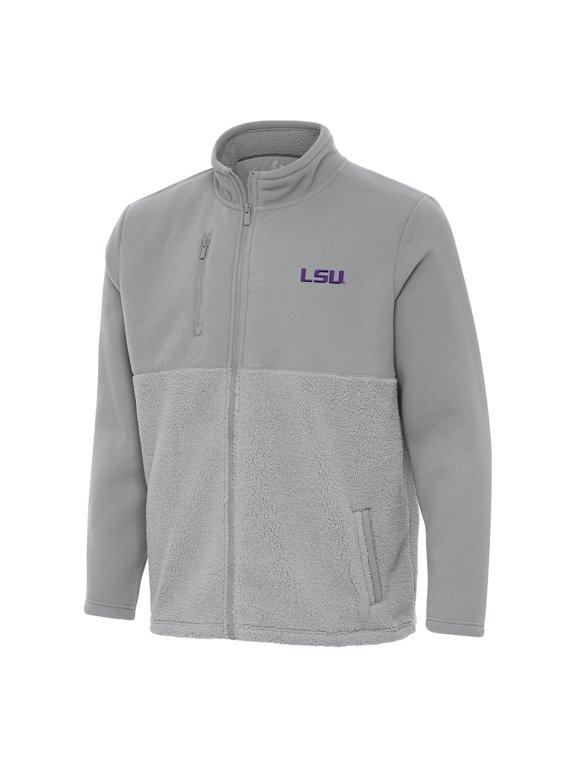 Men's Antigua Gray LSU Tigers Daily Fused Full-Zip Jacket