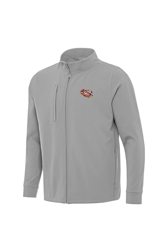 Men's Antigua Gray LSU Tigers Regard Full-Zip Jacket
