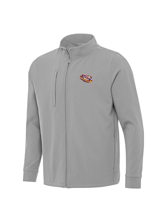 Men's Antigua Gray LSU Tigers Regard Full-Zip Jacket