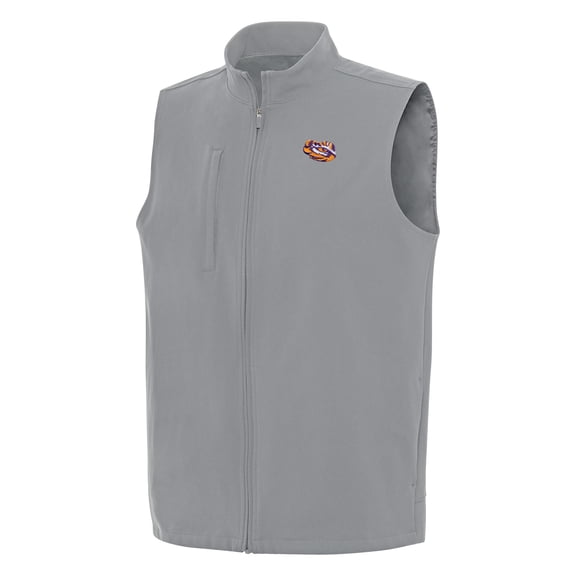 Men's Antigua Gray LSU Tigers Regard Full-Zip Vest