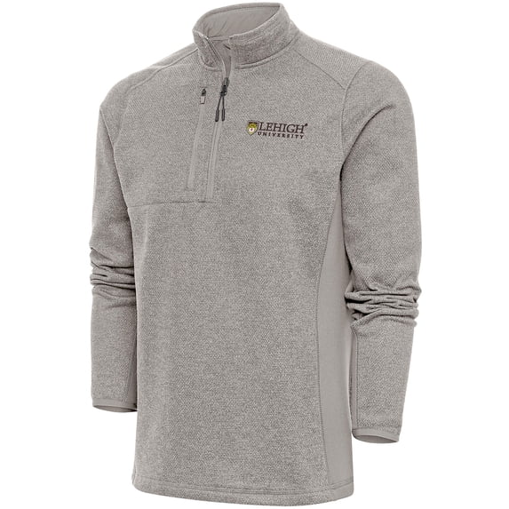 Men's Antigua Oatmeal Lehigh Mountain Hawks Course Quarter-Zip Top