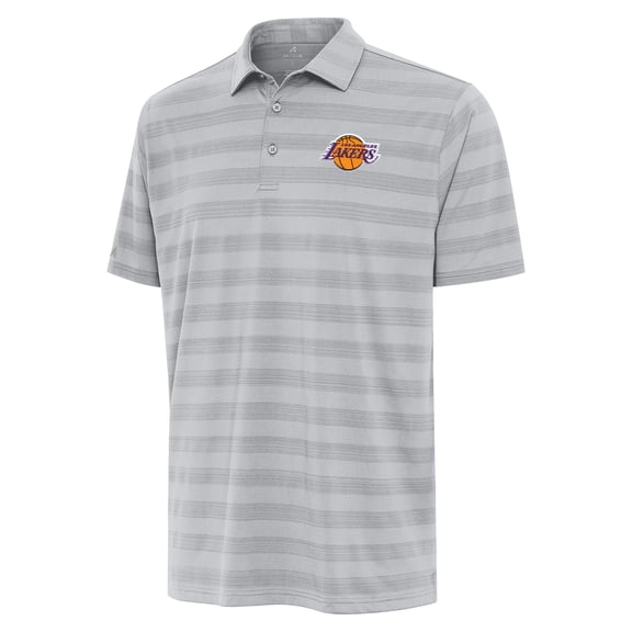 Men's Antigua Gray Los Angeles Lakers Tunnel Polo