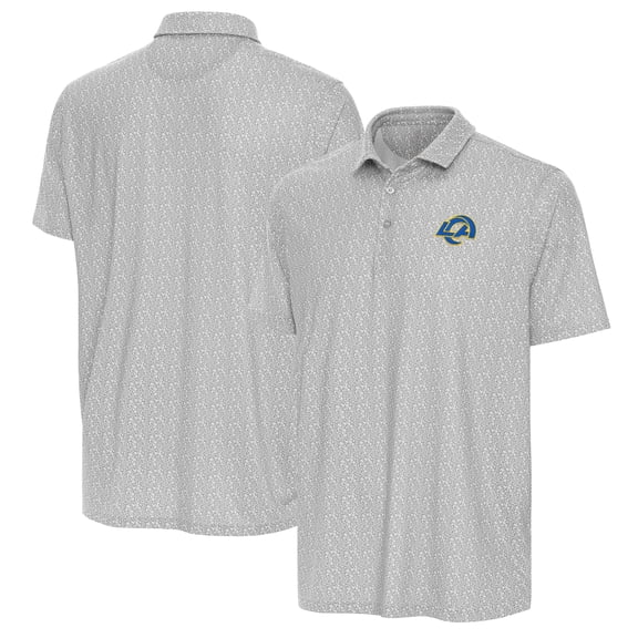 Men's Antigua Gray Los Angeles Rams Botanic Polo