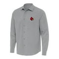 thumbnail image 1 of Men's Antigua Gray Louisville Cardinals Exposure Woven Long Sleeve Button-Up Shirt, 1 of 1