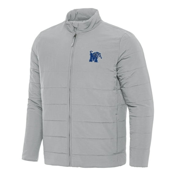 Men's Antigua Gray Memphis Tigers Swelter Full-Zip Puffer Jacket