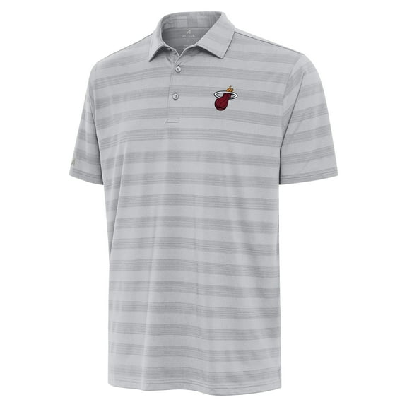 Men's Antigua Gray Miami Heat Tunnel Polo