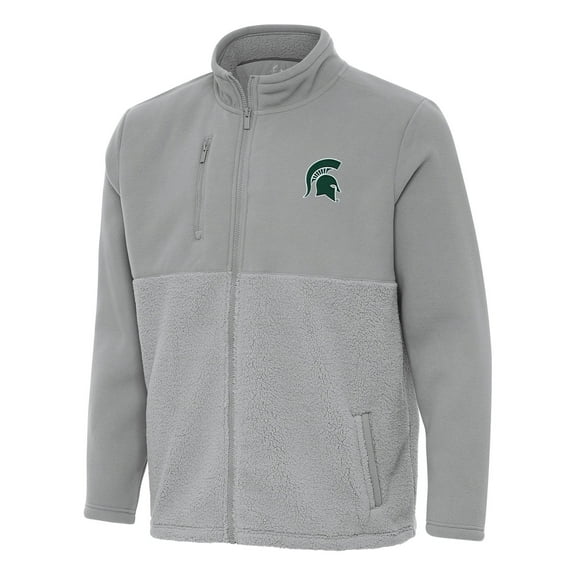 Men's Antigua Gray Michigan State Spartans Daily Fused Full-Zip Jacket