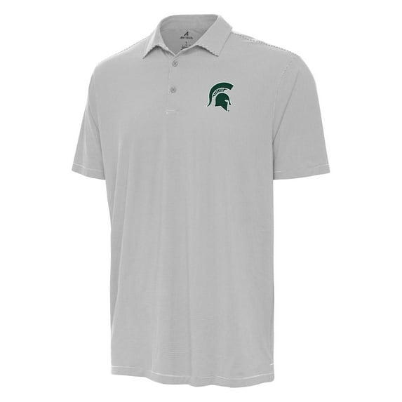 Men's Antigua Gray Michigan State Spartans Twine Polo