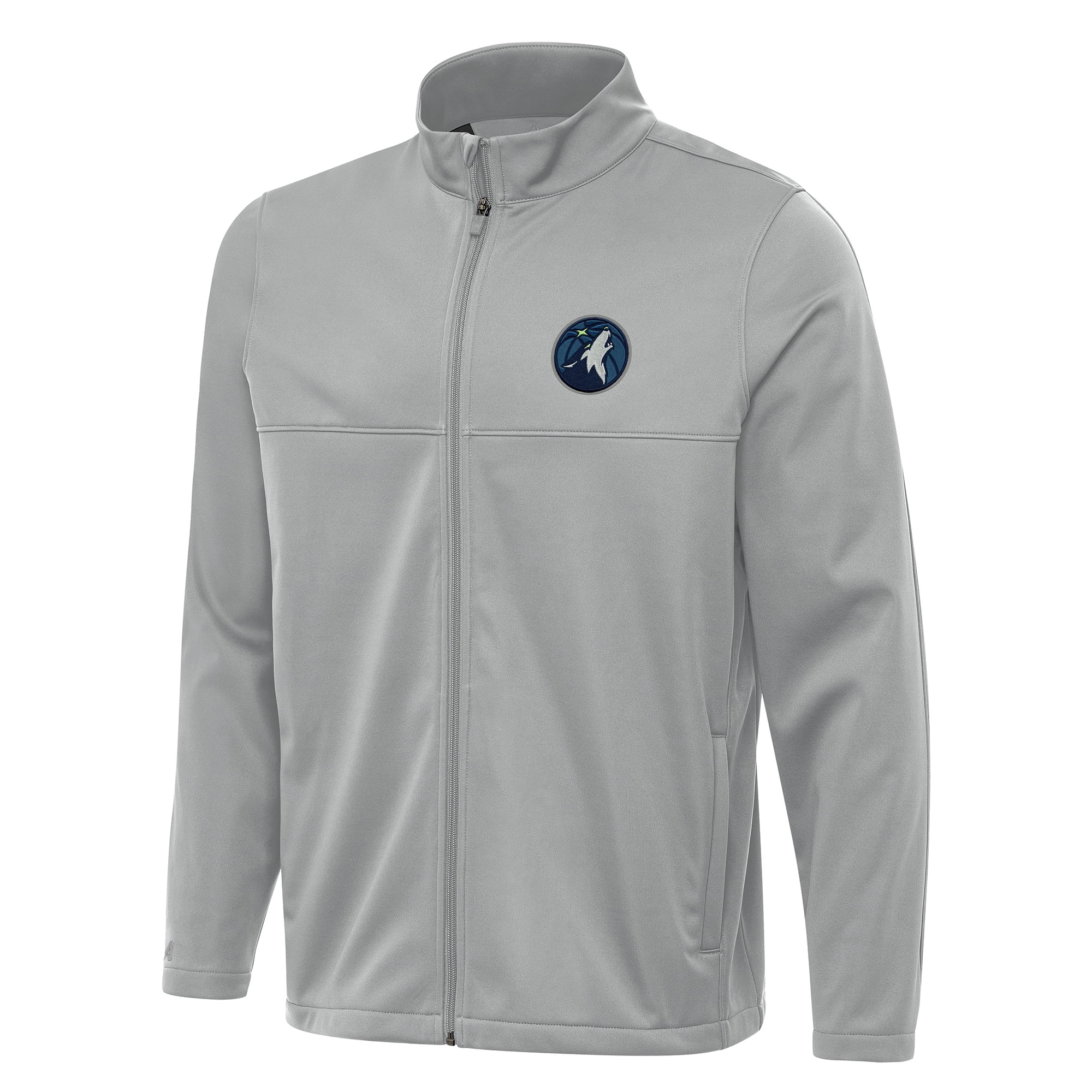 Men's Antigua Gray Minnesota Timberwolves Links 2 FullZip Golf Jacket