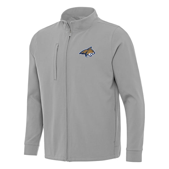 Men's Antigua Gray Montana State Bobcats Regard Full-Zip Jacket