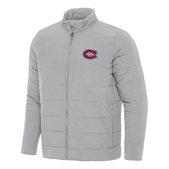 Men's Antigua Gray Montreal Canadiens Swelter Full-Zip Puffer Jacket