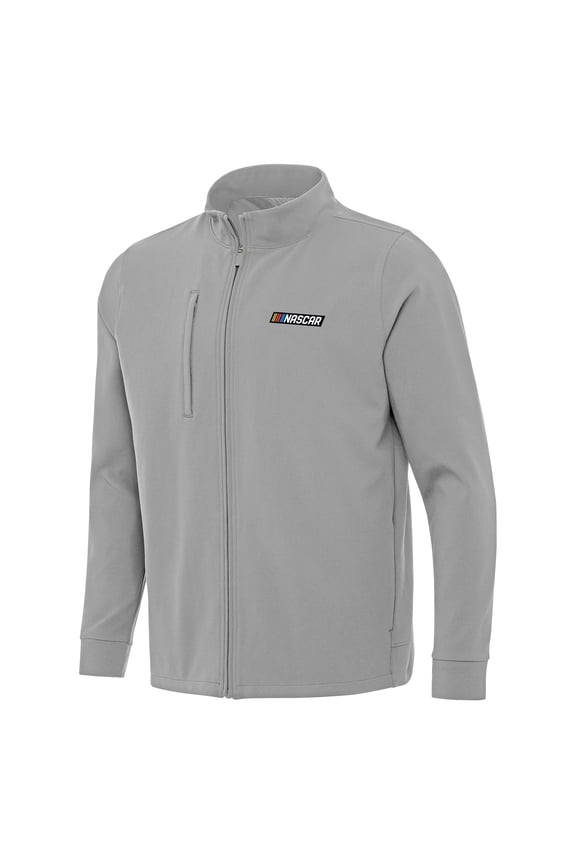 Men's-Antigua Gray NASCAR Merchandise Regard Full-Zip Jacket