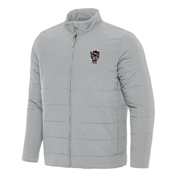Men's Antigua Gray NC State Wolfpack Swelter Full-Zip Puffer Jacket