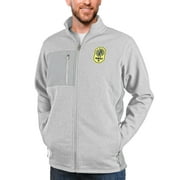 Men's Antigua Gray Nashville SC Primary Team Logo Course Full-Zip Jacket