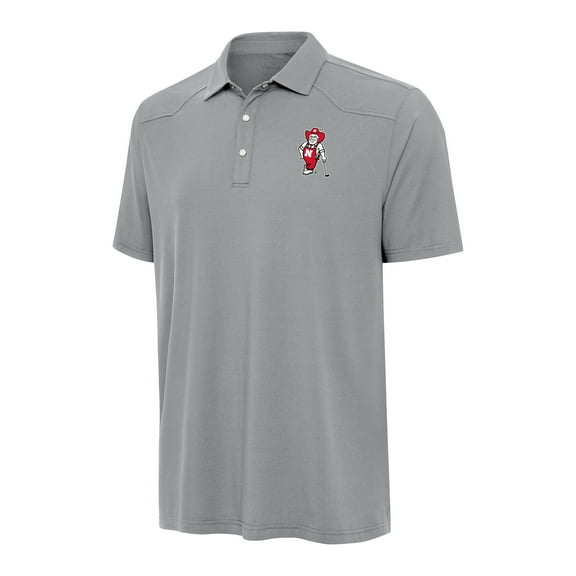 Men's Antigua  Gray Nebraska Huskers Western Polo