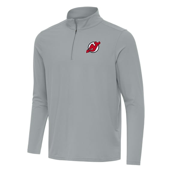 Men's Antigua Gray New Jersey Devils Intent Quarter-Zip Top