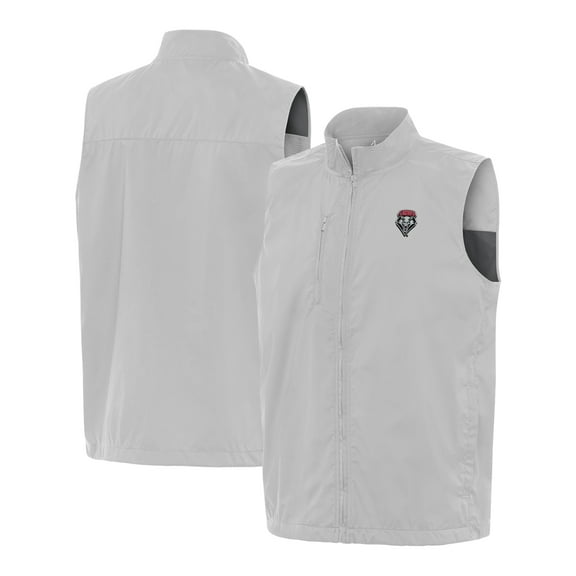 Men's Antigua  Gray New Mexico Lobos Brisk Full-Zip Vest