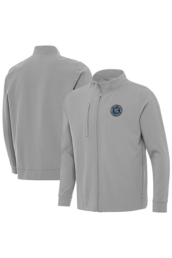 Men's-Antigua  Gray New York City FC Regard Full-Zip Jacket