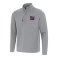 thumbnail image 1 of Men's Antigua Gray New York Giants Insider Quarter-Zip Pullover Top, 1 of 1