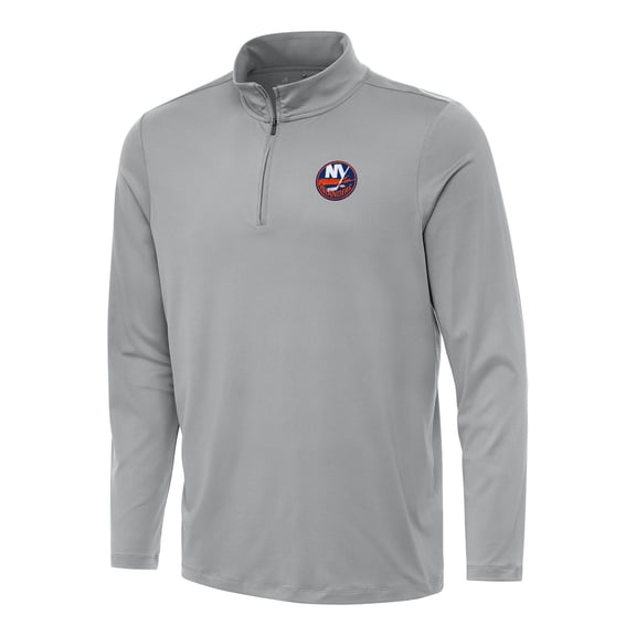 Men's Antigua Gray New York Islanders Reprocess Quarter-Zip Top