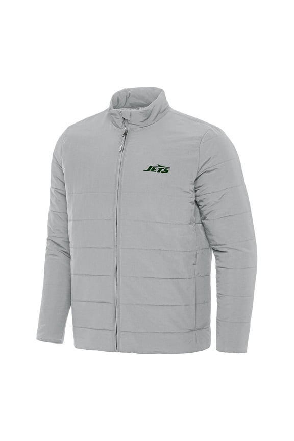 Men's Antigua Gray New York Jets Swelter Full-Zip Jacket