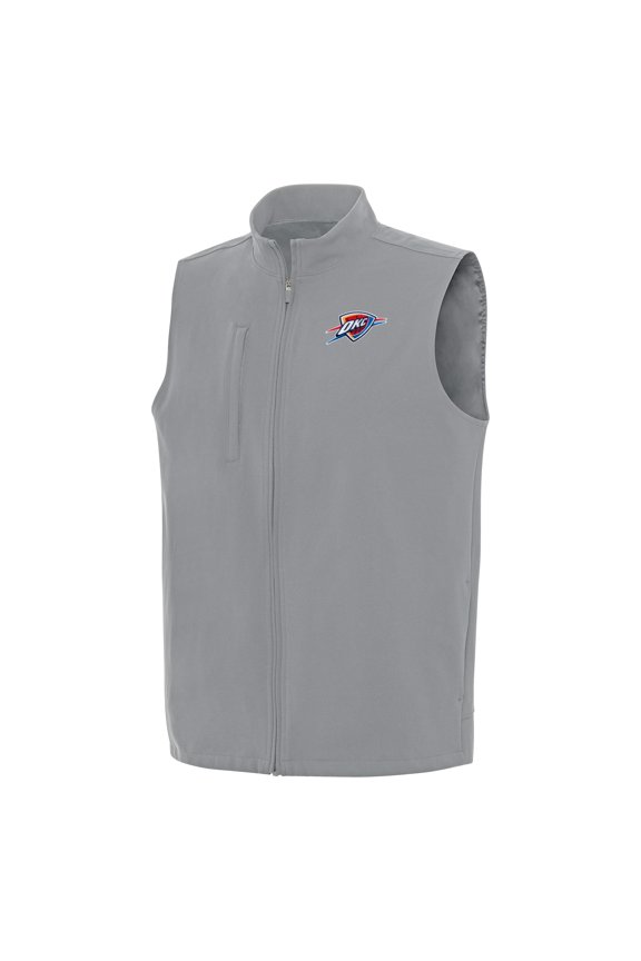 Men's Antigua Gray Oklahoma City Thunder Regard Full-Zip Vest