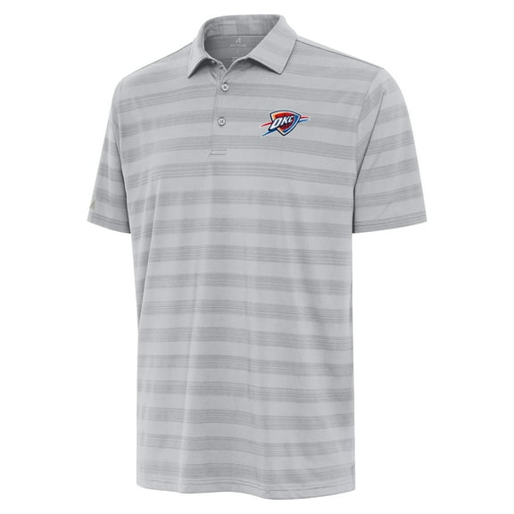 Men's Antigua Gray Oklahoma City Thunder Tunnel Polo