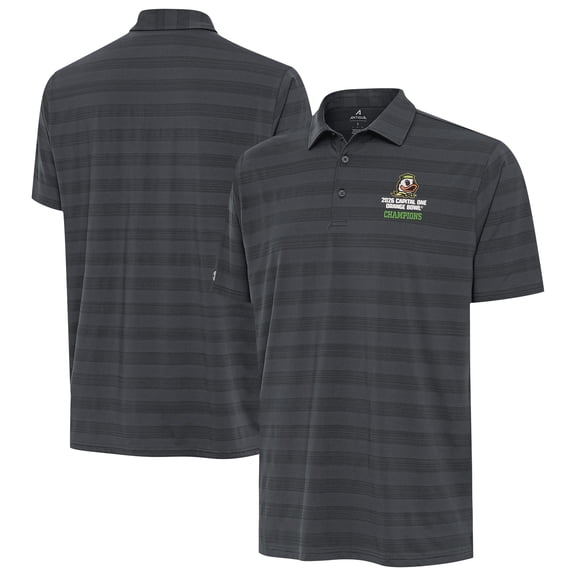 Men's Antigua Gray Oregon Ducks College Football Playoff 2026 Orange Bowl Champions Tunnel Polo
