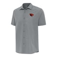 thumbnail image 1 of Men's Antigua  Gray Oregon State Beavers Activate Woven Short Sleeve Button-Up Shirt, 1 of 1