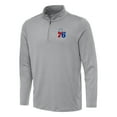 thumbnail image 1 of Men's Antigua Gray Philadelphia 76ers Reprocess Quarter-Zip Top, 1 of 1