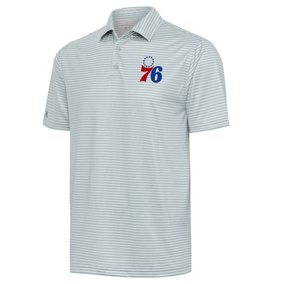 Men's Antigua Gray Philadelphia 76ers Skills Polo