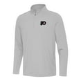 thumbnail image 1 of Men's Antigua  Gray Philadelphia Flyers Twine Quarter-Zip Top, 1 of 1