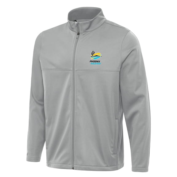 Men's-Antigua Gray Phoenix Raceway Links 2 Full-Zip Golf Jacket
