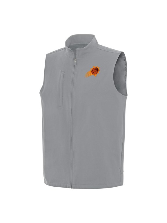 Men's Antigua Gray Phoenix Suns Regard Full-Zip Vest