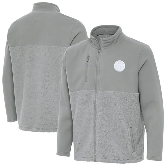 Men's Antigua Gray Pittsburgh Steelers Daily Fused Full-Zip Jacket
