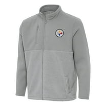 Men's Antigua Gray Pittsburgh Steelers Daily Fused Full-Zip Jacket