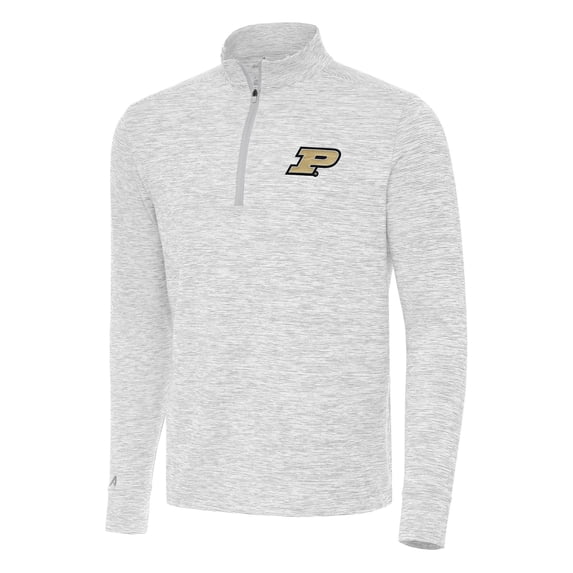 Men's Antigua Gray Purdue Boilermakers Cause Quarter-Zip Top