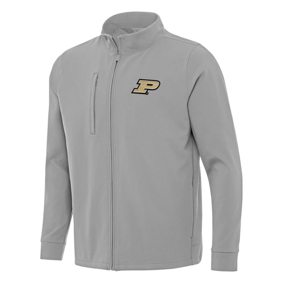 Men's Antigua Gray Purdue Boilermakers Regard Full-Zip Jacket