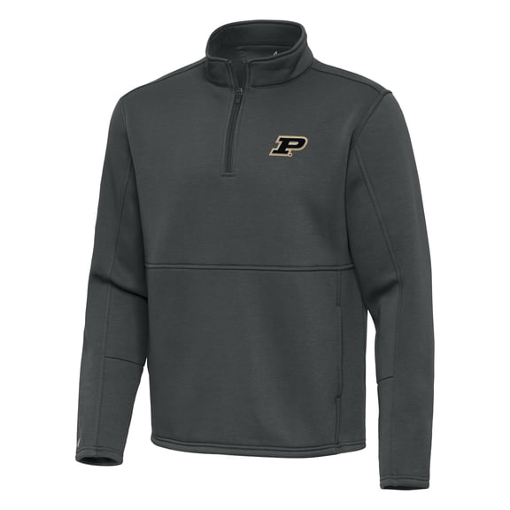 Men's Antigua Gray Purdue Boilermakers Twist Quarter-Zip Pullover Jacket