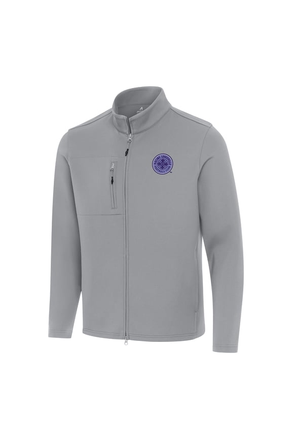 Men's Antigua Gray Racing Louisville FC Objection Full-Zip Jacket