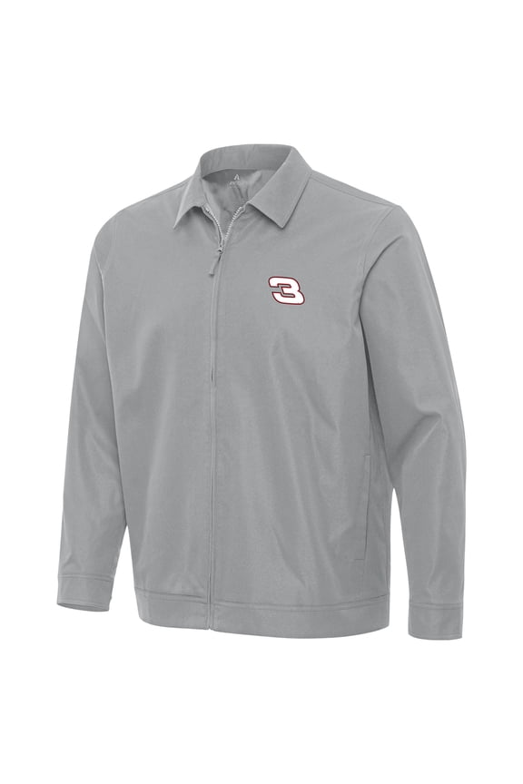 Men's Antigua Gray Richard Childress Racing Pivot Full-Zip Jacket