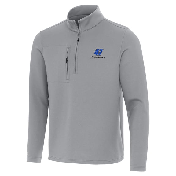 Men's Antigua Gray Ricky Stenhouse Jr. Insider Quarter-Zip Top