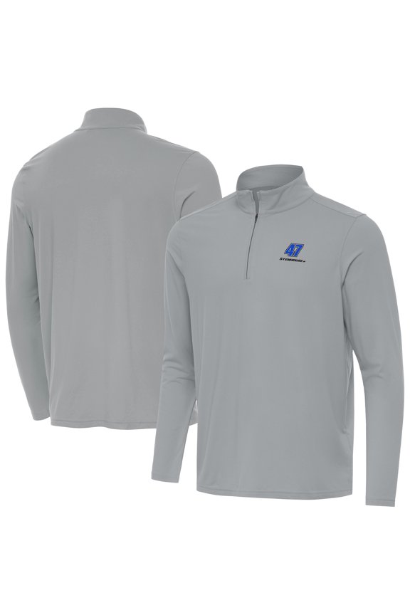Men's-Antigua  Gray Ricky Stenhouse Jr. Intent Quarter-Zip Top