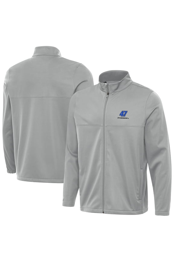 Men's Antigua Gray Ricky Stenhouse Jr. Links 2 Full-Zip Golf Jacket
