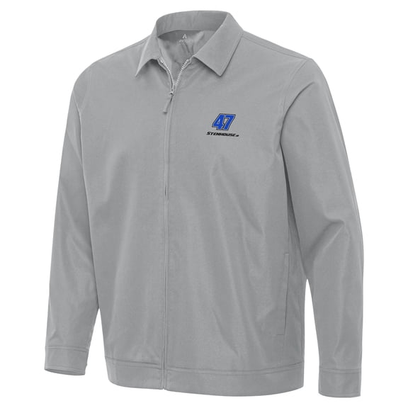 Men's Antigua  Gray Ricky Stenhouse Jr. Pivot Full-Zip Jacket