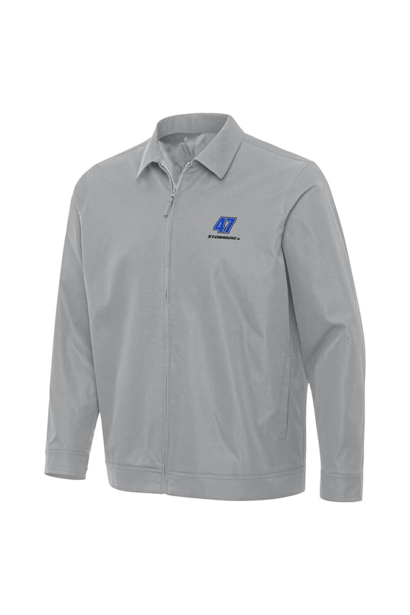 Men's Antigua Gray Ricky Stenhouse Jr. Pivot Full-Zip Jacket