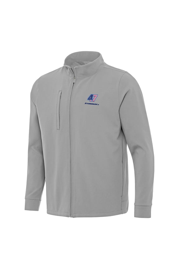 Men's Antigua Gray Ricky Stenhouse Jr. Regard Full-Zip Jacket