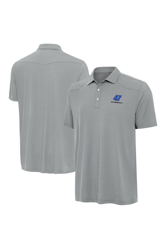 Men's Antigua Gray Ricky Stenhouse Jr. Western Polo