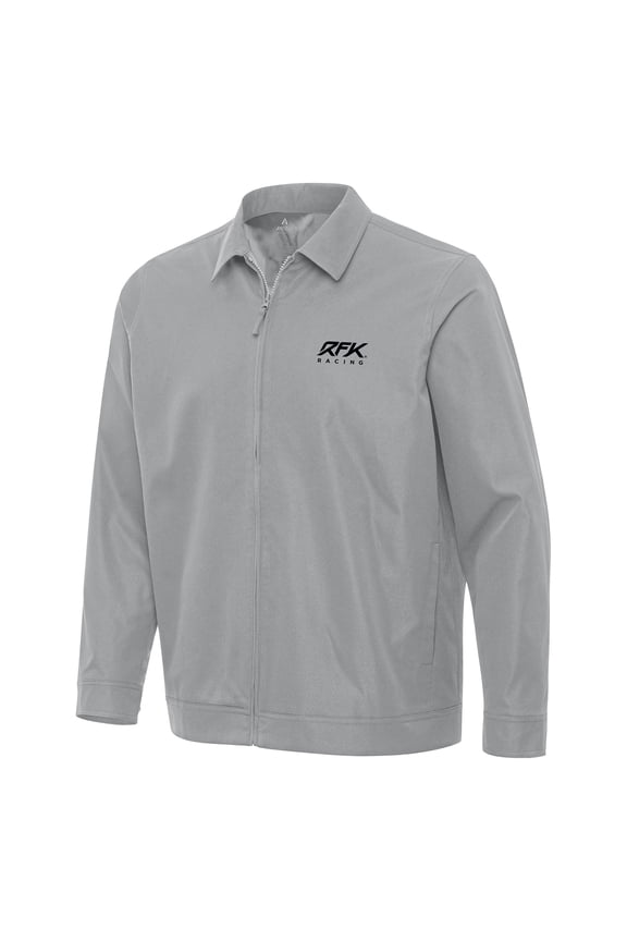 Men's-Antigua Gray Roush Fenway Keselowski Racing Pivot Full-Zip Jacket