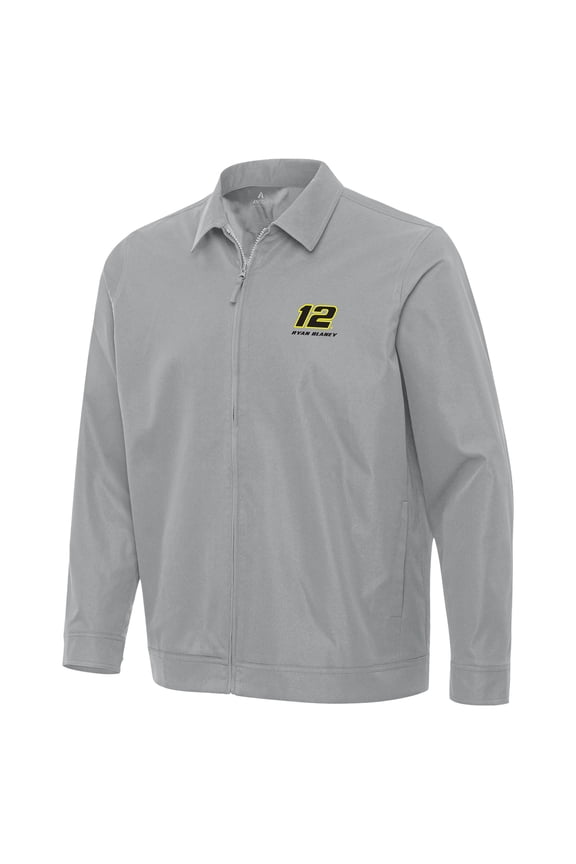Men's Antigua Gray Ryan Blaney Pivot Full-Zip Jacket